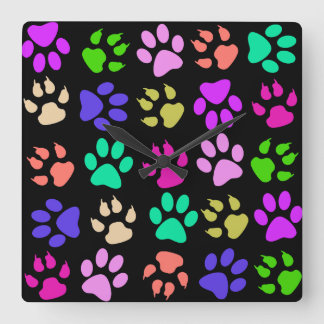 Paw Print Pillow Square Wall Clock