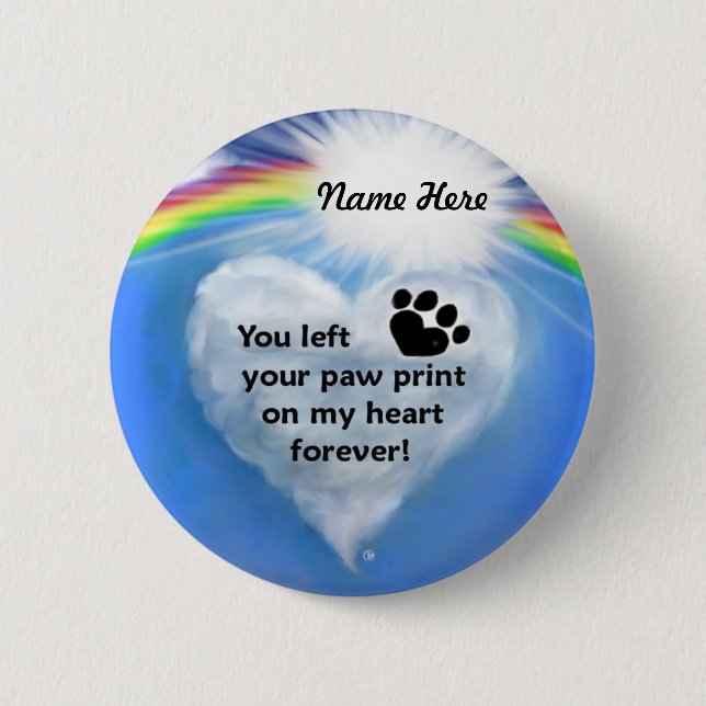 Paw Print Poem 6 Cm Round Badge (Front)