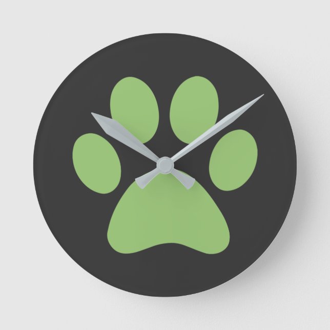 Paw Print    Round Clock (Front)