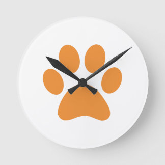 Paw Print Round Clock