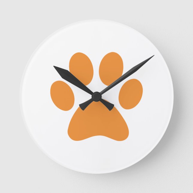 Paw Print     Round Clock (Front)