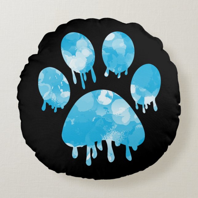 Paw Print   Round Cushion (Front)