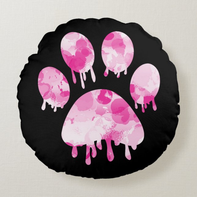 Paw Print   Round Cushion (Front)