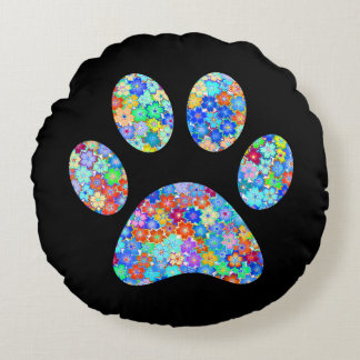Paw Print  Round Cushion