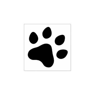 Paw print rubber stamp