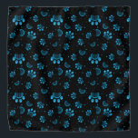 Paw print seamless pattern in blue and black bandana<br><div class="desc">Paw print seamless pattern in blue and black colour</div>