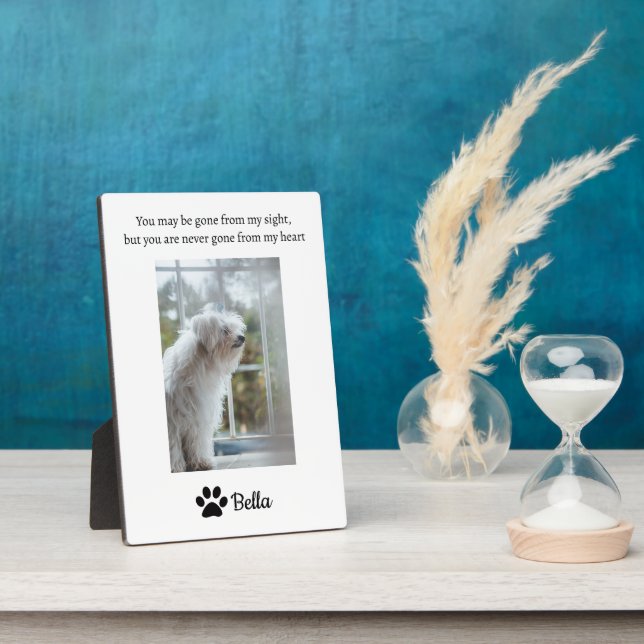 Paw Print Sign Pet Memorial Personalised Photo Plaque (Side)
