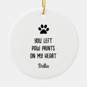 Paw Print Sign Pet Memorial Personalized Photo Ceramic Tree Decoration
