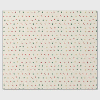Paw Print & Snowflake Christmas Wrapping Paper for