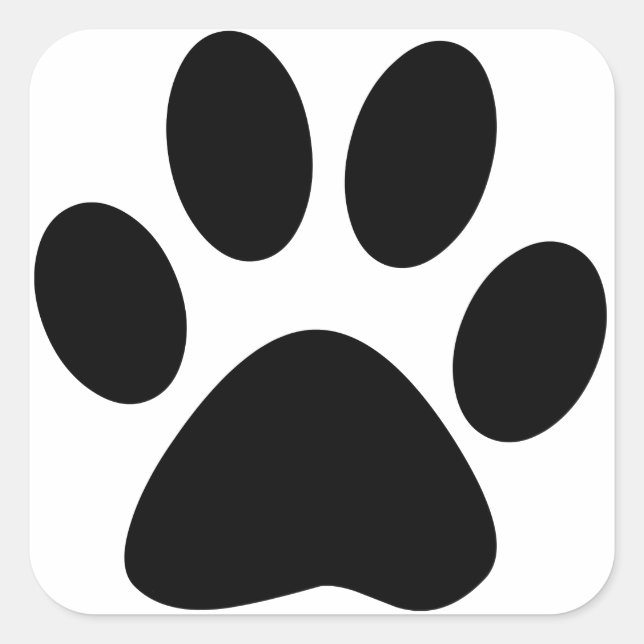 Paw Print Square Sticker (Front)