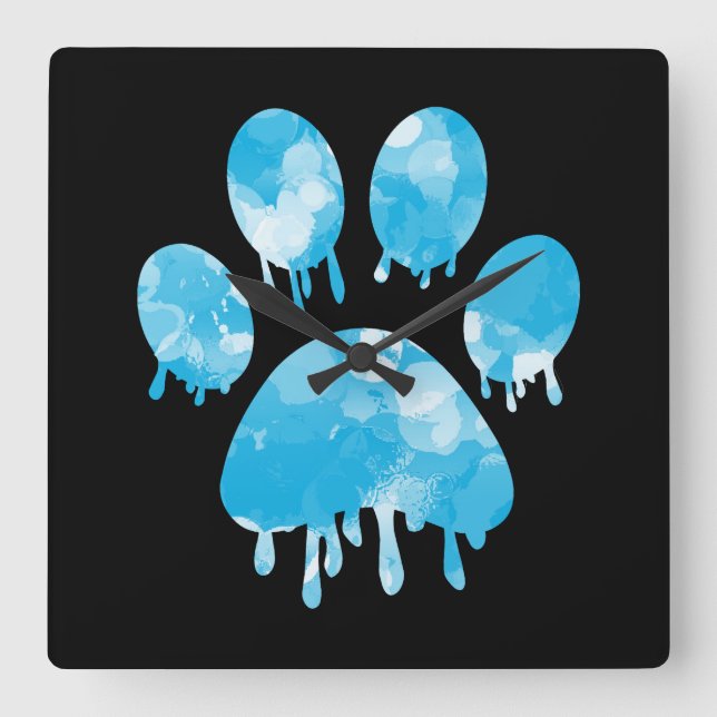 Paw Print            Square Wall Clock (Front)
