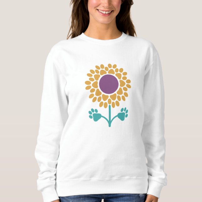 Paw Print Sunflower Long-sleeved Shirt (Front)