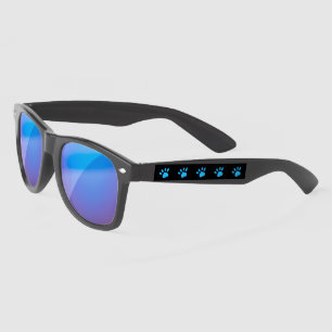 Paw Print Sunglasses (Black & Blue)