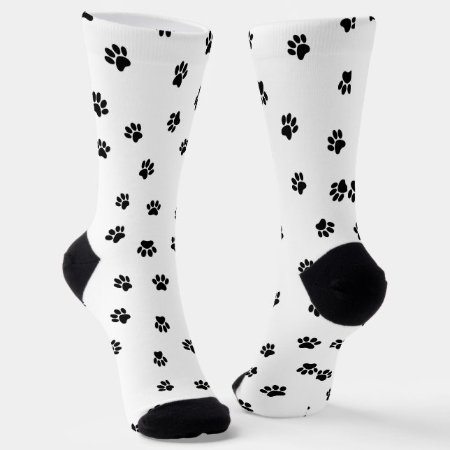 Paw Print Sustainable Premium Crew Sock (Angled)