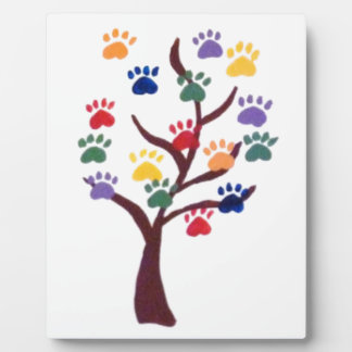 Paw Print Tree Design - Multi-Colour Plaque