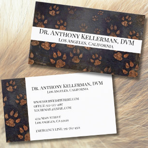 Paw Print Veterinarian Business Card