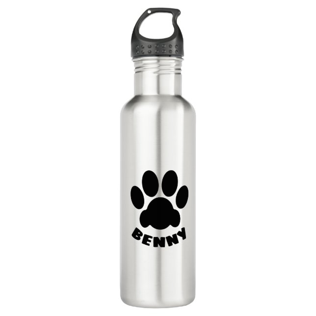 Paw Print w/out Name (customisable) 710 Ml Water Bottle (Front)