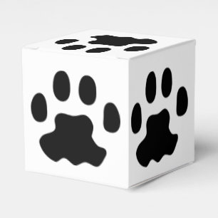 Paw Print White Favour Box