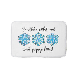 Paw Print Winter Snowflake Bath Mat