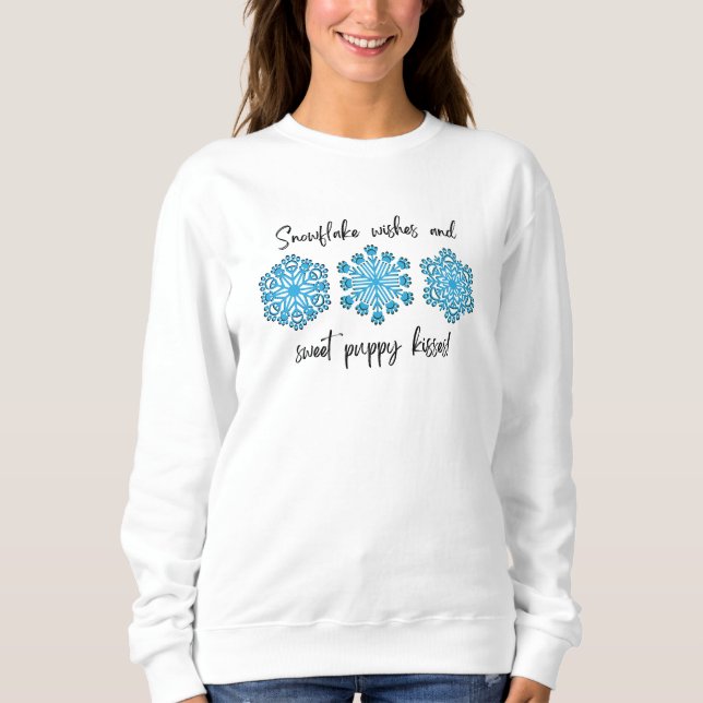 Paw Print Winter Snowflake Puppy Kisses Sweatshirt (Front)