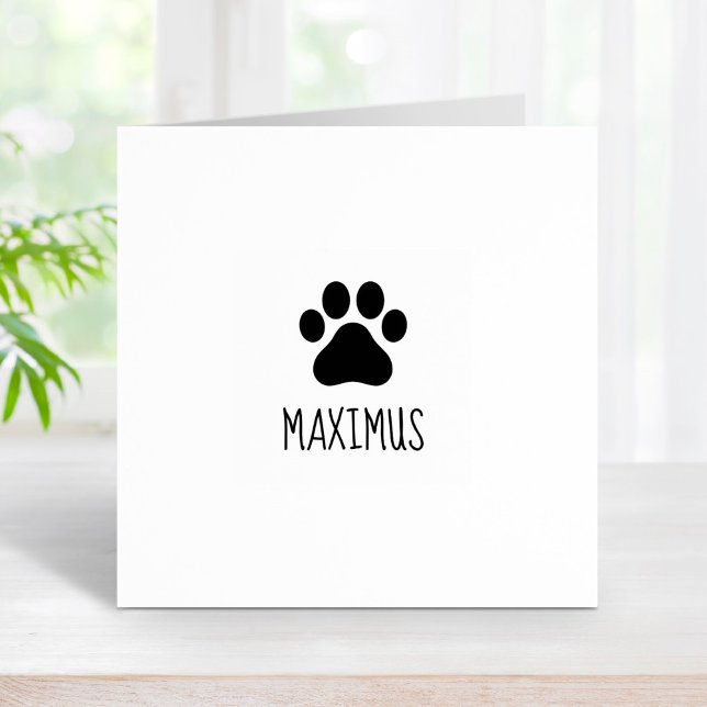 Paw Print with Pet Name 1x1 Rubber Stamp (Creator Uploaded)