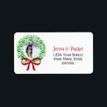 Paw Print Wreath Photo Christmas Return Address Label<br><div class="desc">This fun Christmas or holiday return address label features a cute design with a wreath made from paw prints. Inside the wreath is space for you to upload a photo. Whimsical font and clever design make this a great addition to your holiday mailings.</div>
