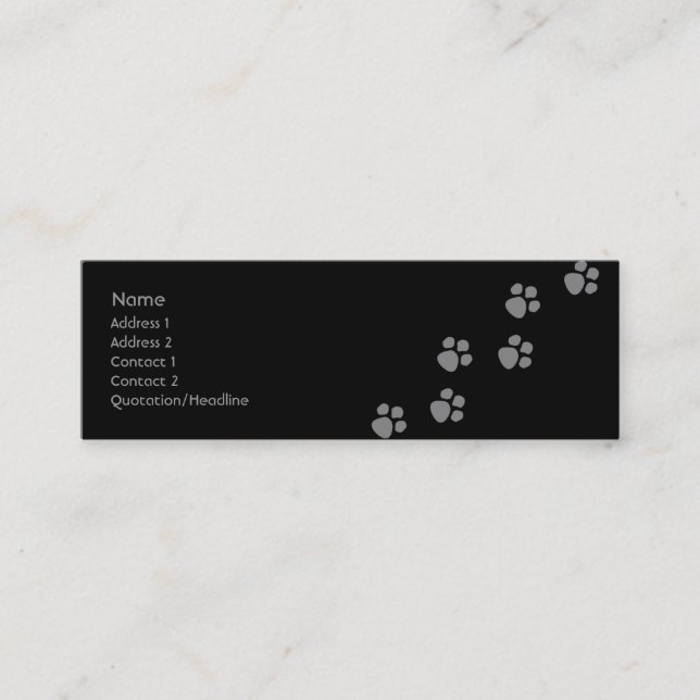 Paw Prints (2) Mini Business Card (Front)