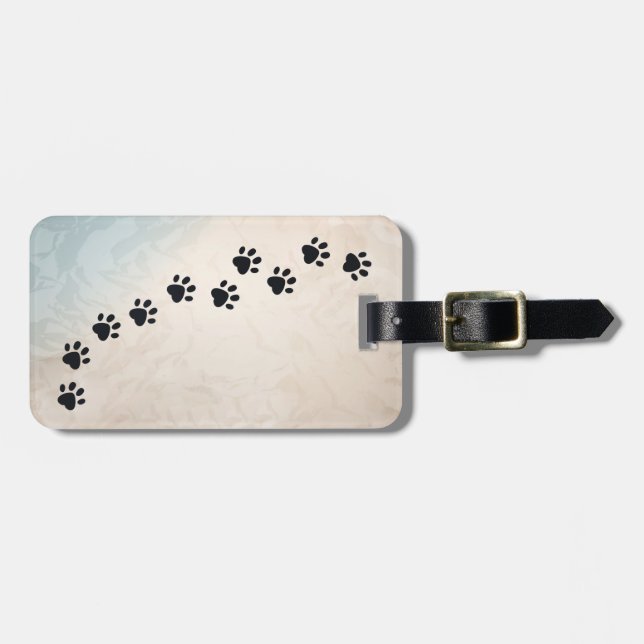 Paw Prints Across My  Luggage Tag (Front Horizontal)