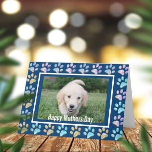 Paw Prints and Photo Dog Mum Card