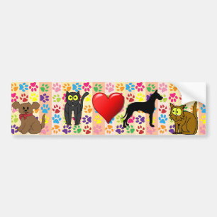 Paw Prints Bumper Sticker