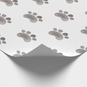 Paw Prints Cat Dog Watercolor Animal Footprint Wrapping Paper