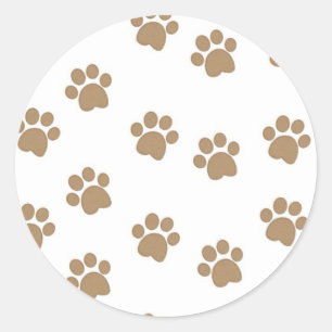 Paw Prints Classic Round Sticker