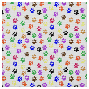 Paw Prints Colorful Quarter Fabric