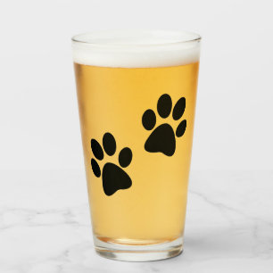 Paw Prints Design Drinking Glass