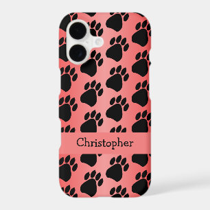 Paw Prints Design Red Coloured