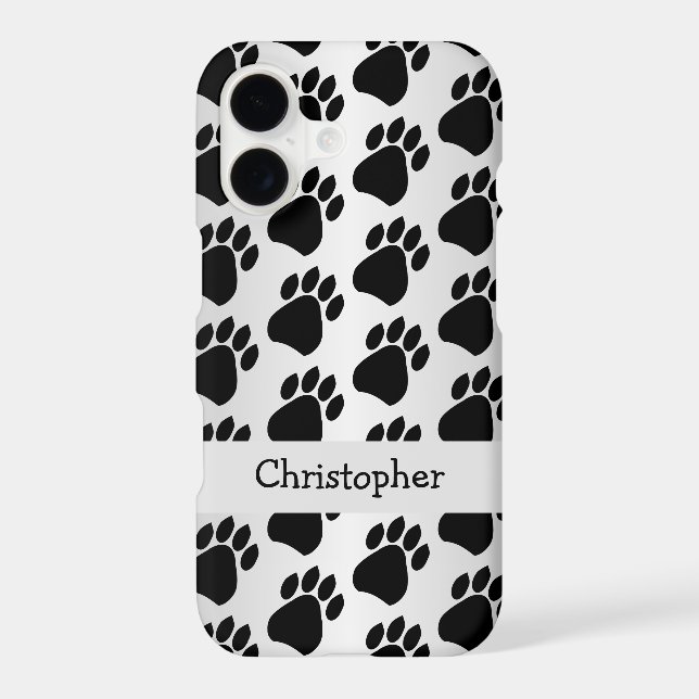 Paw Prints Design Silver Coloured (Back)