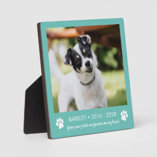 Paw Prints Dog Memorial Photo Plaque