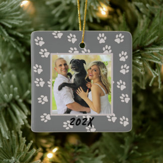 Paw Prints Family Dog Cat Double Sided Ornament
