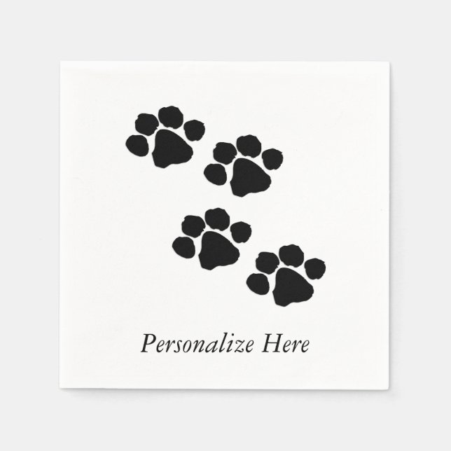 Paw Prints For Animal Lovers Napkin (Front)