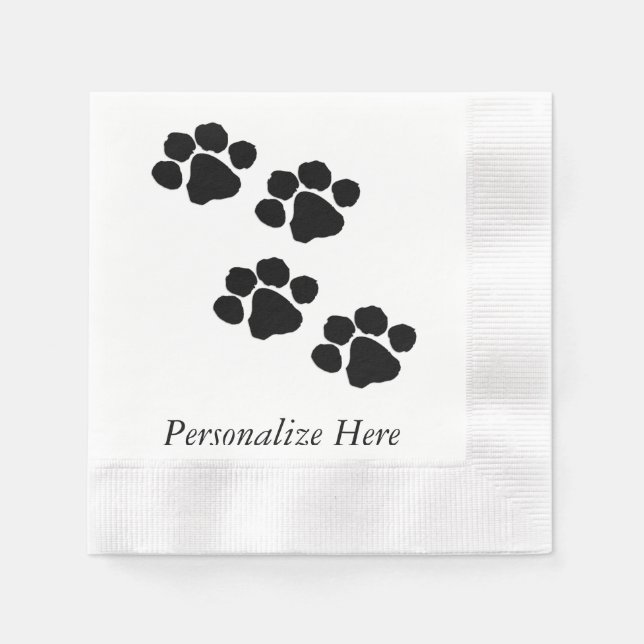 Paw Prints For Animal Lovers Napkin (Front)