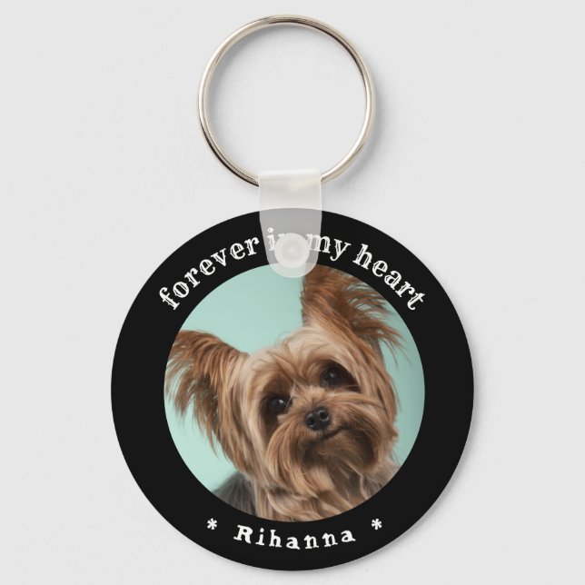 Paw Prints forever in my heart Pet Photo Key Ring (Front)