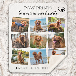 Paw Prints Forever In Our Hearts Dog Pet Memorial  Sherpa Blanket