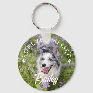 Paw Prints Forever Missed Pet Photo Key Ring