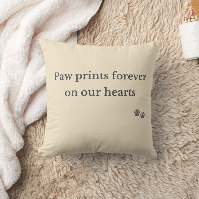 Paw Prints Forever Pet Memorial Pillow (Blanket)
