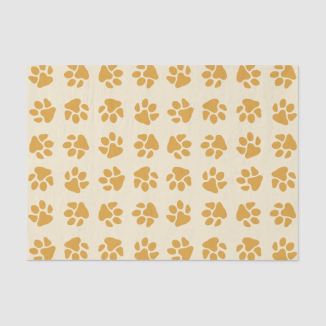 Paw Prints Gold Tissue Paper (Front)