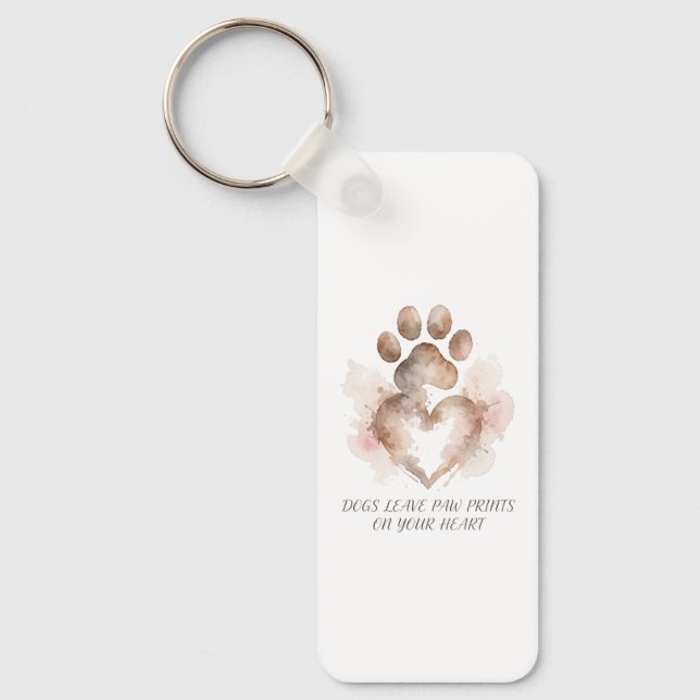 Paw Prints Heart Keychain (Front)