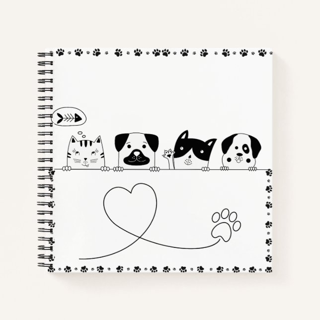 Paw Prints & Heartbeats: Pet Graph Notebook (Front)