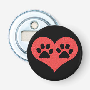 Paw Prints In My Heart by Shirley Taylor Bottle Opener