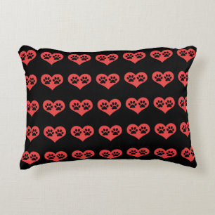 Paw Prints In My Heart by Shirley Taylor Decorative Cushion