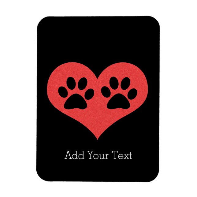 Paw Prints In My Heart by Shirley Taylor Magnet (Vertical)